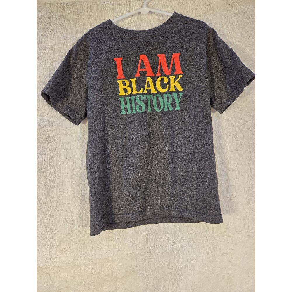 Threads I Am Black History T-Shirt Youth Size‎ 10 Gray Short Sleeve Graphic Tee